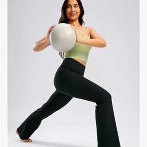 G Gradual Women's Bootcut Flare Yoga Pants High-Waisted Black Leggings Size 28L